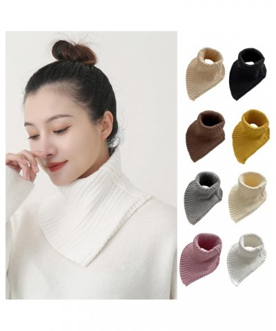 Women Winter Rib Knit Turtleneck Faux Collar Solid Color Detachable Triangular Scarf Wrap Windproof Neck Warmer Faux T D $18....