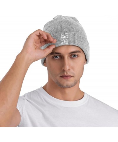 It Takes A Lot of Balls to Golf Like I Do for Unisex Warm Soft Winter Warm Knitted Cap Gray $11.16 Skullies & Beanies