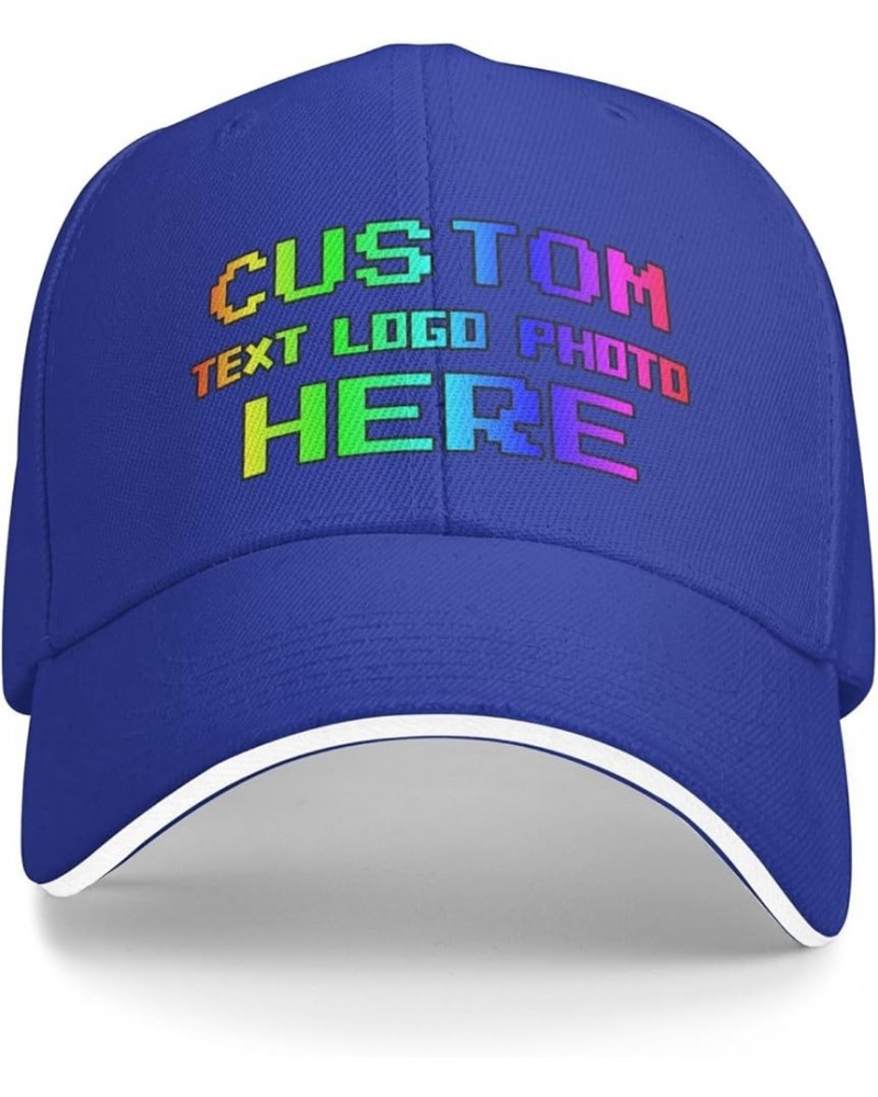 Custom Baseball Cap Put Your Image Text On It Personalized Hats for Men Women Perfect for Daily Activities Custom Hats Blue $...