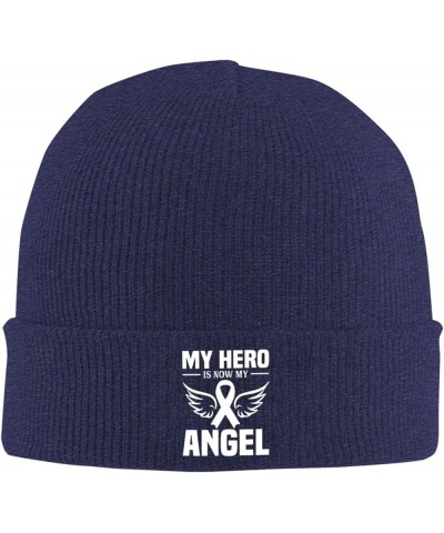 My Hero is Now My Angel Winter Knit Cap Soft Ski Hat Unisex Black Beanie Hat for Men Women Winter Hat Navy Blue $10.38 Skulli...