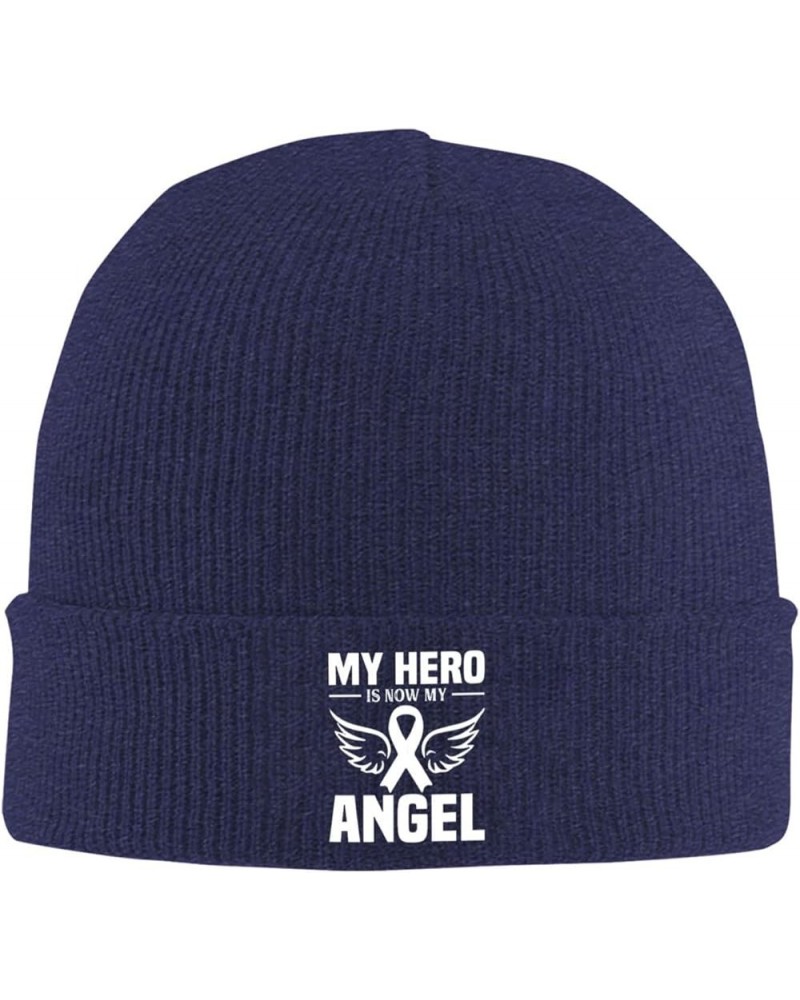 My Hero is Now My Angel Winter Knit Cap Soft Ski Hat Unisex Black Beanie Hat for Men Women Winter Hat Navy Blue $10.38 Skulli...