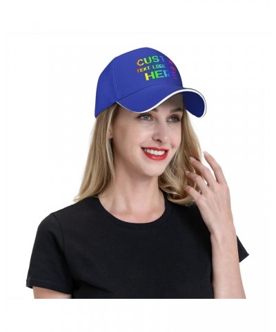 Custom Baseball Cap Put Your Image Text On It Personalized Hats for Men Women Perfect for Daily Activities Custom Hats Blue $...