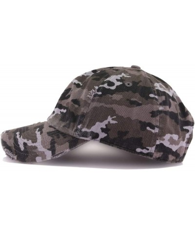 Rose Vintage Baseball Cap Embroidered Cotton Adjustable Distressed Dad Hat Gray Camo $11.75 Baseball Caps