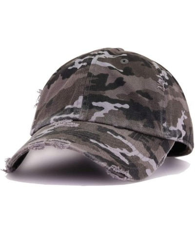 Rose Vintage Baseball Cap Embroidered Cotton Adjustable Distressed Dad Hat Gray Camo $11.75 Baseball Caps