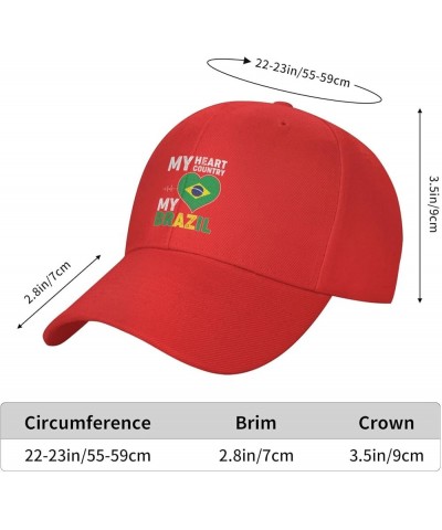 Adjustable My Heart My Country My Brazil Baseball Cap Women Men Hat Truck Driver Baseball Caps Sun Hats Red $11.74 Baseball Caps