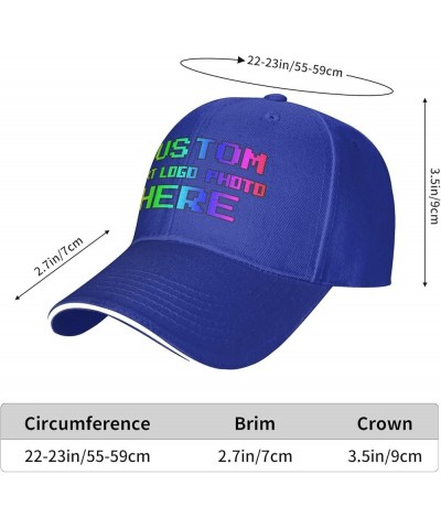 Custom Baseball Cap Put Your Image Text On It Personalized Hats for Men Women Perfect for Daily Activities Custom Hats Blue $...