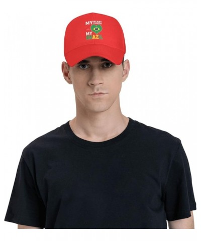 Adjustable My Heart My Country My Brazil Baseball Cap Women Men Hat Truck Driver Baseball Caps Sun Hats Red $11.74 Baseball Caps