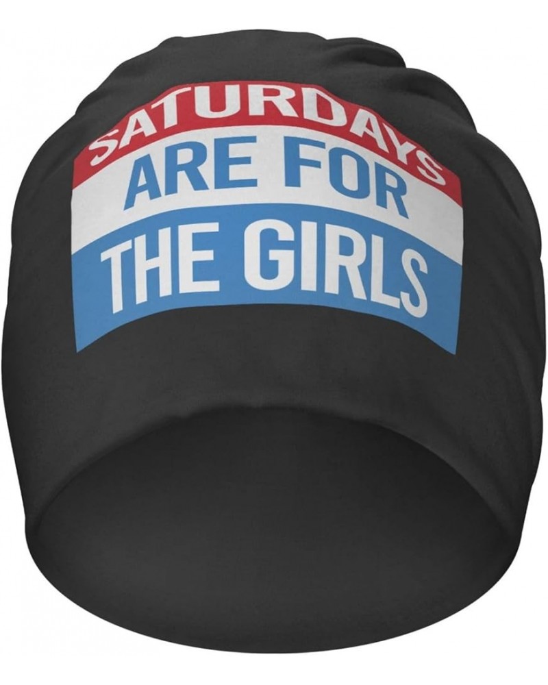 Saturdays are for The Girls Beanie Hat Men Winter Warm Hat Women Knit Hat Slouchy Skull Cap Hedging Hat Black Black $9.99 Sku...