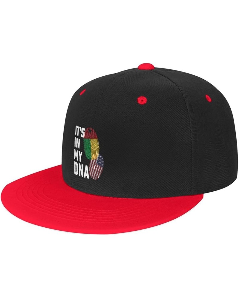 Guineabissau It's in My DNA Baseball Cap for Men Women Snapback Hat Adjustable Flat Bill Hats Red $14.83 Baseball Caps