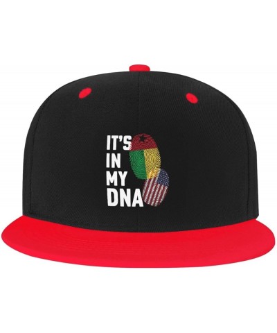 Guineabissau It's in My DNA Baseball Cap for Men Women Snapback Hat Adjustable Flat Bill Hats Red $14.83 Baseball Caps