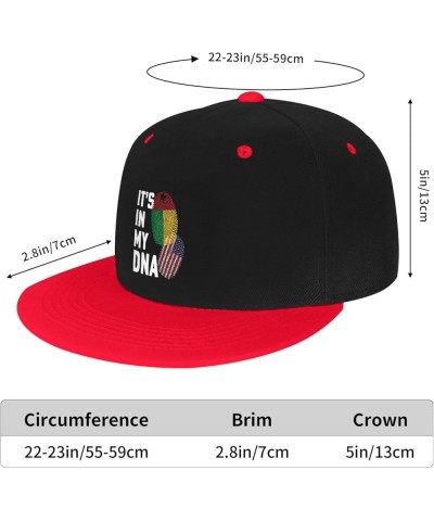 Guineabissau It's in My DNA Baseball Cap for Men Women Snapback Hat Adjustable Flat Bill Hats Red $14.83 Baseball Caps