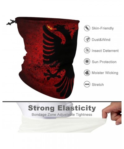 Albania Flag Windproof Neck Gaiter Summer Sun Protection Face Cover Multiple Ways Wear Elastic Bandana Scarf $9.66 Scarves