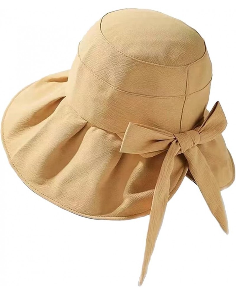 Beach Hats for Women Bow Casual Solid 2023 Wide Brim Foldable Uv Protection Floppy Garden Sun Hats Sun Hat Women Yellow $11.2...