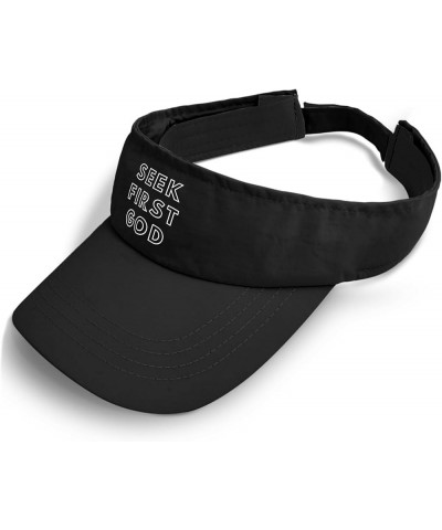 Seek First God Caps Visor Hats for Women Sun Visor Trendy Visor Sun Hat Allblack $10.58 Sun Hats