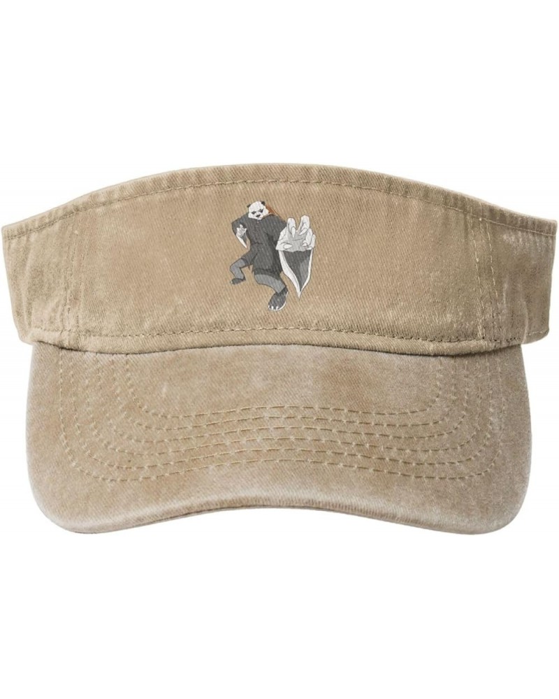 Fierce Panda Sun Visor Hats for Women Men Sun Hat Cotton Golf Hat Vintage Baseball Cap Natural $10.84 Visors