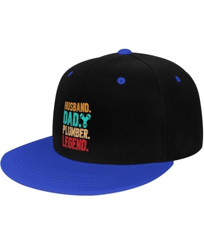 Husband Dad Plumber Legend Snapback Hat for Men Women Baseball Cap Trucker Flat Bill Hats Dad Caps Blue $11.64 Baseball Caps