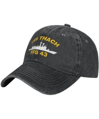 USS Thach FFG 43 Flag Baseball Caps Denim Hats Cowboy Knit hat Fisherman's hat Black $16.07 Baseball Caps