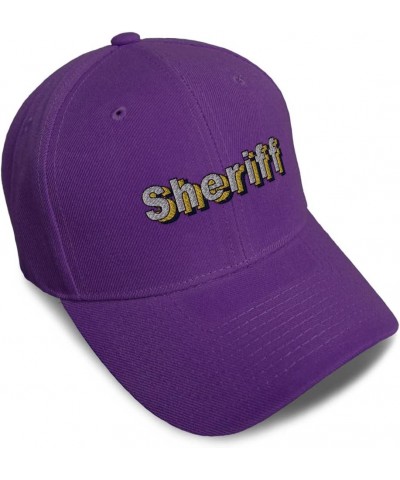 Custom Baseball Cap Sheriff Western Acrylic Hat Dad Hats for Men and Women Purple Design Only $13.76 Baseball Caps