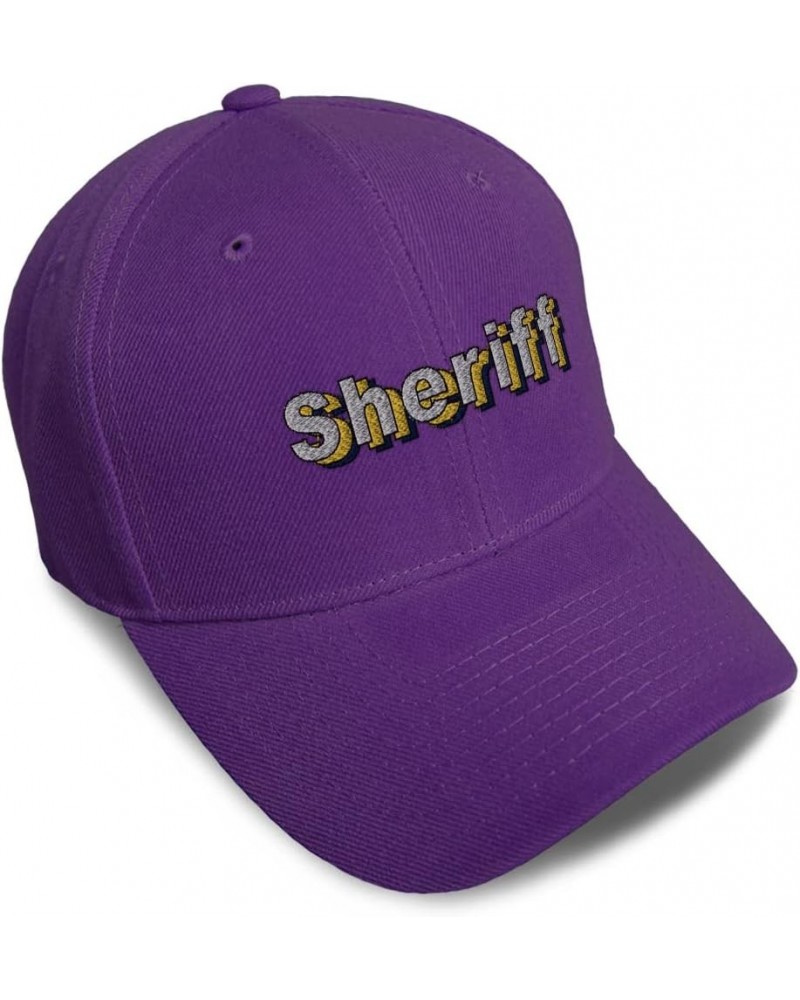 Custom Baseball Cap Sheriff Western Acrylic Hat Dad Hats for Men and Women Purple Design Only $13.76 Baseball Caps