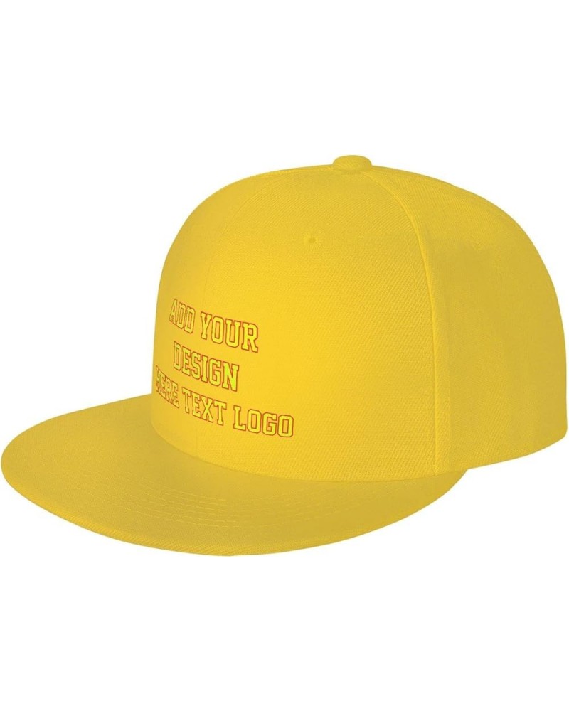 Custom Hats Personalized Hat Add Image Text Logo to Design Your Own Hat Yellow $8.84 Baseball Caps