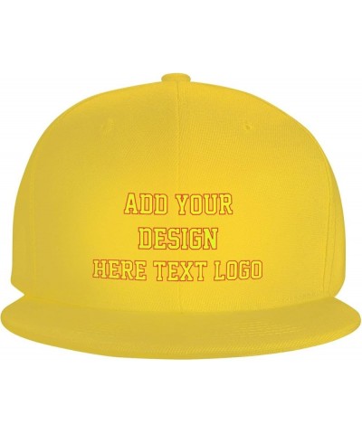 Custom Hats Personalized Hat Add Image Text Logo to Design Your Own Hat Yellow $8.84 Baseball Caps