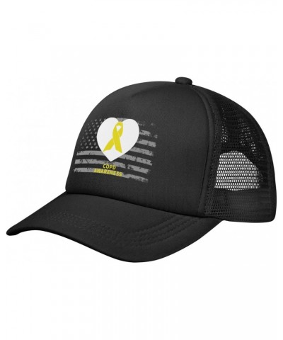 COPD Awareness Baseball Cap Adjustable Casual Mesh Hats Duck Tongue Hat for Men and Women43 Black $8.78 Baseball Caps