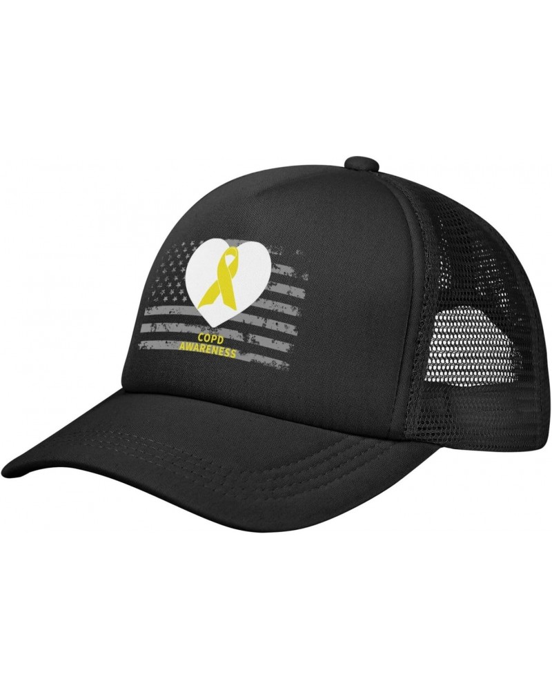 COPD Awareness Baseball Cap Adjustable Casual Mesh Hats Duck Tongue Hat for Men and Women43 Black $8.78 Baseball Caps