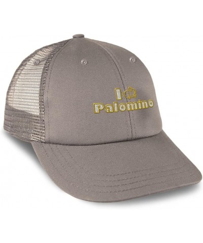 Custom Trucker Hat Baseball Cap I Rabbit Palomino Bunny Cotton Animal Dad Hats for Men & Women Grey Design Only $12.80 Baseba...