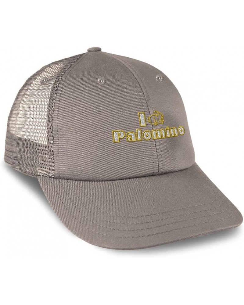 Custom Trucker Hat Baseball Cap I Rabbit Palomino Bunny Cotton Animal Dad Hats for Men & Women Grey Design Only $12.80 Baseba...