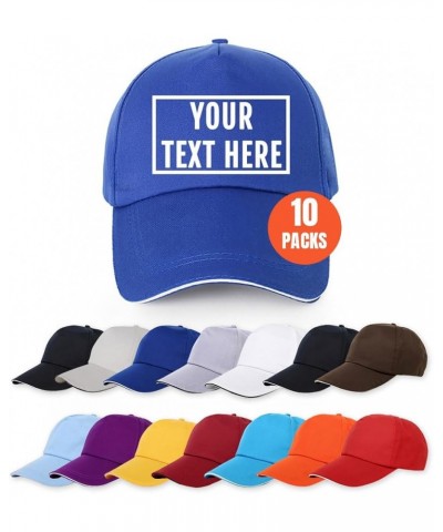 10 Pack Customize Baseball Cap with Your Own Text Name Personalized Adjustable Trucker Hat for Men&Women Blue $36.79 Baseball...