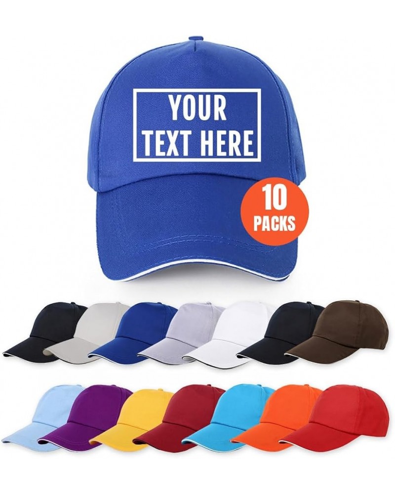 10 Pack Customize Baseball Cap with Your Own Text Name Personalized Adjustable Trucker Hat for Men&Women Blue $36.79 Baseball...