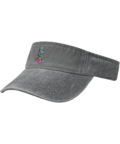 Monkey Skateboard Sun Visor Hats for Women Men Adjustable Sports Sun Hats Golf Cap Gray $9.86 Visors