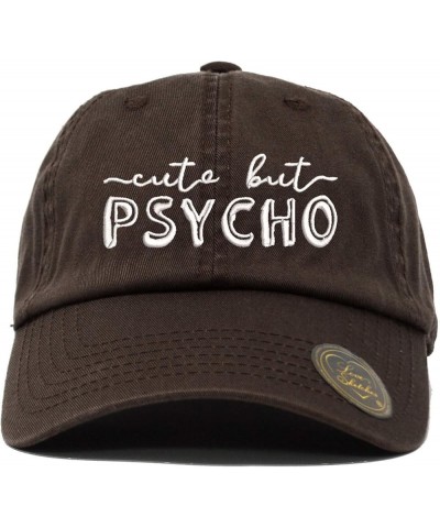 Cute But Psycho Classic Polo Baseball Cap Low Profile Dad Cap Hat Brown-wt $9.22 Baseball Caps