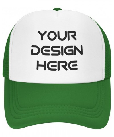 Custom Hat Your Design Here Add Your Name Text Logo Customized Made Trucker Hats Green $7.35 Baseball Caps