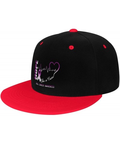 Hope for A Cure Oral Cancer Awareness Snapback Hat for Men Women Baseball Cap Trucker Flat Bill Hats Dad Caps Red $11.15 Base...