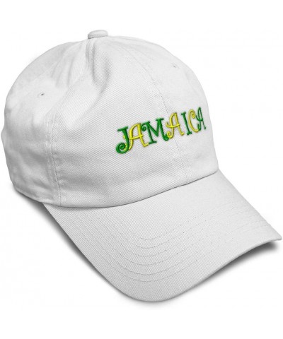 Soft Baseball Cap Jamaica B Embroidery Monogram Country Twill Cotton Nation Dad Hats for Men & Women White Design Only $14.70...