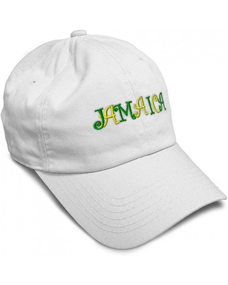 Soft Baseball Cap Jamaica B Embroidery Monogram Country Twill Cotton Nation Dad Hats for Men & Women White Design Only $14.70...