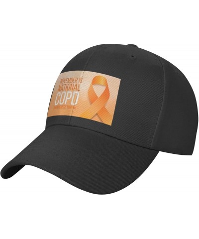 COPD Awareness Month Baseball Cap Sun Hat Dad Hat Trucker Hat Sport Cap Black1 $10.86 Baseball Caps