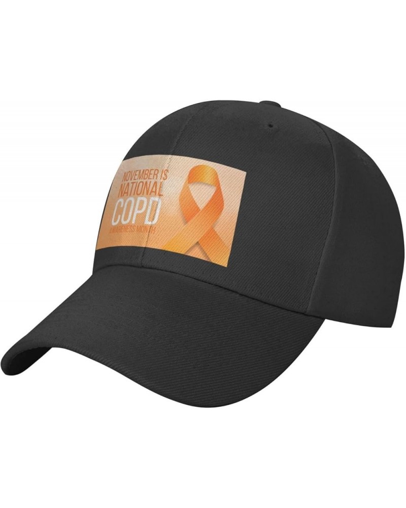 COPD Awareness Month Baseball Cap Sun Hat Dad Hat Trucker Hat Sport Cap Black1 $10.86 Baseball Caps