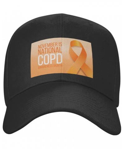 COPD Awareness Month Baseball Cap Sun Hat Dad Hat Trucker Hat Sport Cap Black1 $10.86 Baseball Caps