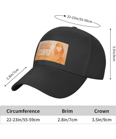 COPD Awareness Month Baseball Cap Sun Hat Dad Hat Trucker Hat Sport Cap Black1 $10.86 Baseball Caps