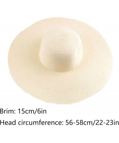 Womens Big Bowknot Straw Hat Large Floppy Foldable Roll up Beach Cap Sun Hat Summer UV Protection Beach Cap F774_black $10.25...