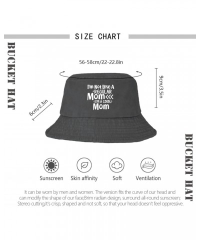 I'm Not Like A Regular Mom Im A Cool Mom Bucket Hats Bucket Hat Funny Women Hat Basketball Accessories for Travel Wash Black ...