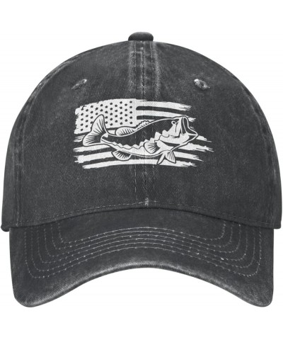 Fishing American Flag Baseball Hat Adjustable Classic Vintage Distressed Denim Baseball Cap for Men Women Black Black $13.43 ...