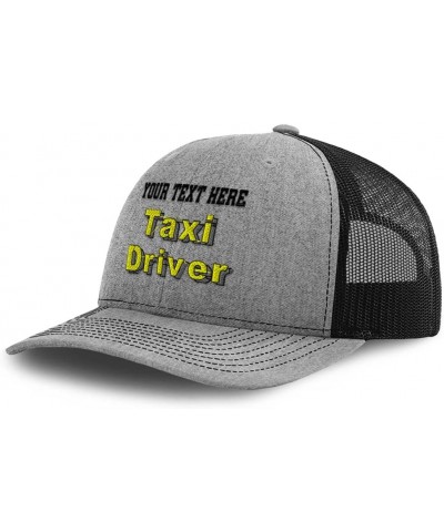 Richardson Trucker Hat Taxi Driver Polyester Baseball Cap Heather Grey Black Personalized Text Here $19.59 Baseball Caps