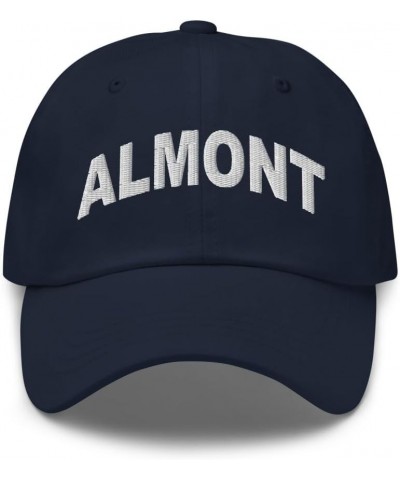 Almont Michigan Hat Almont MI Cap Embroidered Dad Hat Adjustable Strap Closure Unisex Navy $16.80 Baseball Caps