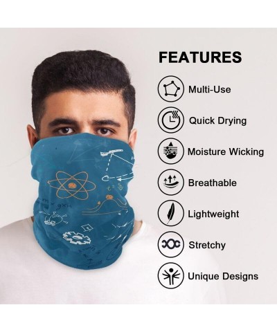 Acpiggto Men Women Neck Warmer Snood Sports Neckerchief Bandana Neck Gaiter Scarf Face Covering Blue Sea Math Mathematical Fo...