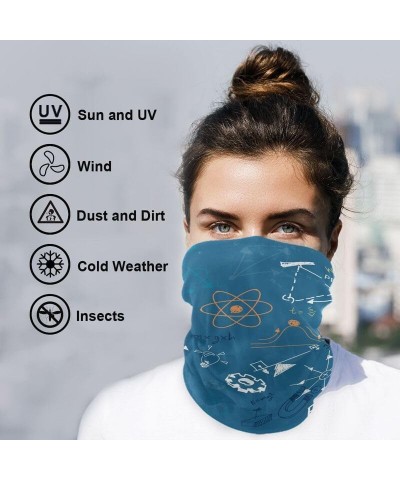 Acpiggto Men Women Neck Warmer Snood Sports Neckerchief Bandana Neck Gaiter Scarf Face Covering Blue Sea Math Mathematical Fo...