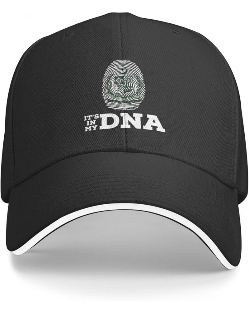 State Emblem of Pakistan It's in My DNA Baseball Cap Sandwich Brim Hats for Men Women Adjustable Caps Black $12.39 Baseball Caps