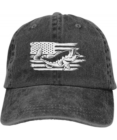 Fishing American Flag Baseball Hat Adjustable Classic Vintage Distressed Denim Baseball Cap for Men Women Black Black $13.43 ...